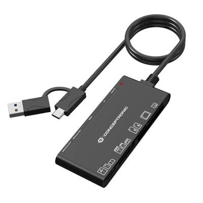 Conceptronic BIAN10B geheugenkaartlezer USB 3.2 Gen 1 (3.1 Gen 1) Type-A/Type-C Zwart