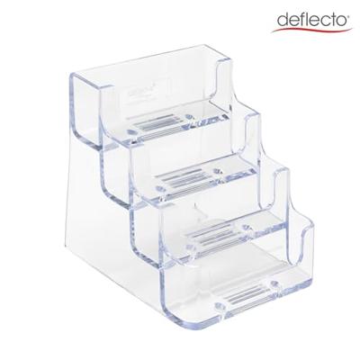 Deflecto Visitekaarthouder 4 opbergvakken, transparant