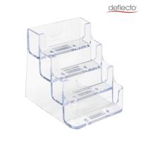 Deflecto Visitekaarthouder 4 opbergvakken, transparant - thumbnail