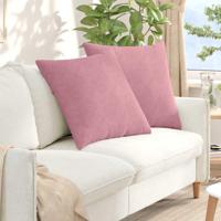 VidaXL Sofa kussens 2 stuks roze 60 x 60 cm cordstof - thumbnail