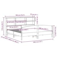 Bed met boekenkast zonder matras grenenhout wasbruin 180x200 cm - thumbnail