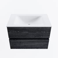 MONDIAZ VICA 70cm badmeubel onderkast Antracite 2 lades. Wastafel CLOUD midden 1 kraangat, kleur Talc. - thumbnail