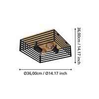 Stars of Light PlafondlampCidraz vierkant met hout - 390163 - thumbnail