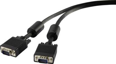 Renkforce RF-4212498 VGA-kabel VGA Aansluitkabel VGA-stekker 15-polig, VGA-stekker 15-polig 1.80 m Zwart Met Ferrietker