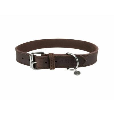 TRIXIE HALSBAND HOND RUSTIC VETLEER DONKERBRUIN 57-66X3 CM