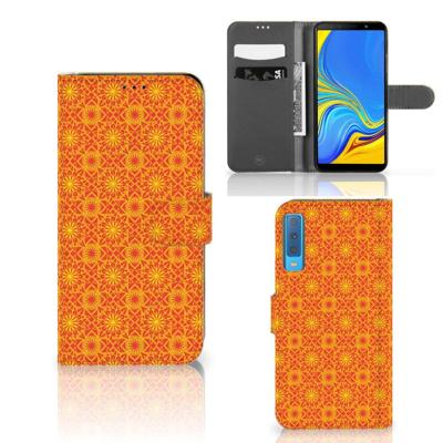 Samsung Galaxy A7 (2018) Telefoon Hoesje Batik Oranje Samsung Galaxy A7 (2018) Telefoon Hoesje Batik Oranje
