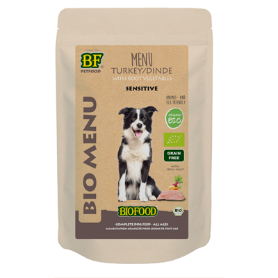 BF Petfood Biofood Organic Rund Bio Menu natvoer hond (zakjes 150 gram) 2 x (15 x 150 g)