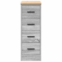 Garagekast 30x51x85 cm massief grenenhout grijs sonoma - thumbnail