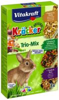 Trio Mix druif/noot-groente/biet-popcorn/honing-kracker dwergkonijn 3in1 Gebr. de Boon Vitakraft - Vitakraft - thumbnail