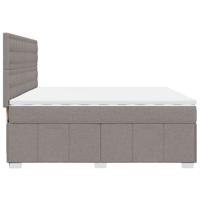 Boxspring met matras stof taupe 200x200 cm - thumbnail