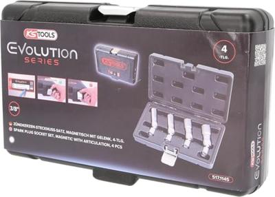 KS Tools 517.1145 3/8 bougieset, 4-delig, magnetisch met scharnier