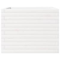 Plantenbak 60x60x46 cm massief grenenhout wit - thumbnail