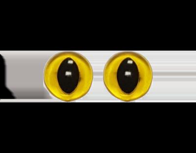 Ogen Kat Transparant Geel - 12 mm