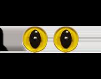 Ogen Kat Transparant Geel - 12 mm - thumbnail