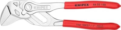 Knipex sleuteltang | 150 mm lengte | tang en schroefsleutel in eén | kunststof bekleed | verchroomd - 86 03 150 sb