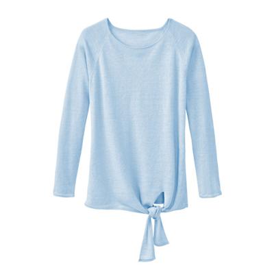 Luchtige linnen pullover met bindsluiting, lichtblauw 44/46 Luchtige linnen pullover met bindsluiting, lichtblauw 44/46