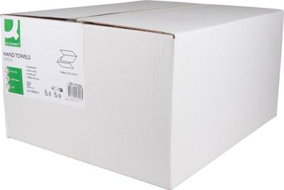 Q-CONNECT handdoek, papier, V-vouw, 2-laags, 200 vel, pak van 16 stuks