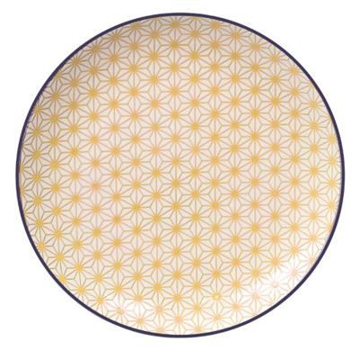 Dinerbord Star Wave - Tokyo Design Studio - Geel/Donkerblauw - 25.7x3cm
