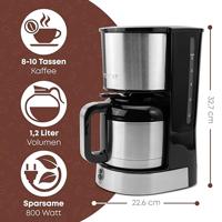 Clatronic KA 3805 Edelstahl-schwarz Koffiezetapparaat RVS Capaciteit koppen: 10 Met thermoskan - thumbnail