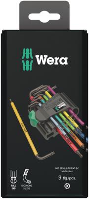 Wera inbussleutelset torx 967/9 tx bo multicolour 1 sb (9-delig, torx t8 tot t40)