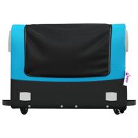 Fietstrailer 45 kg ijzer zwart en blauw - thumbnail