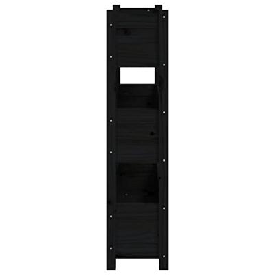 Plantenbak 77x25x104,5 cm massief grenenhout zwart