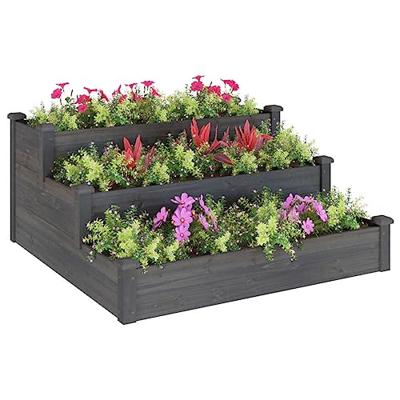 VidaXL Plantenbak verhoogd 120x120x56 cm massief vurenhout grijs VidaXL Plantenbak verhoogd 120x120x56 cm massief vurenhout grijs