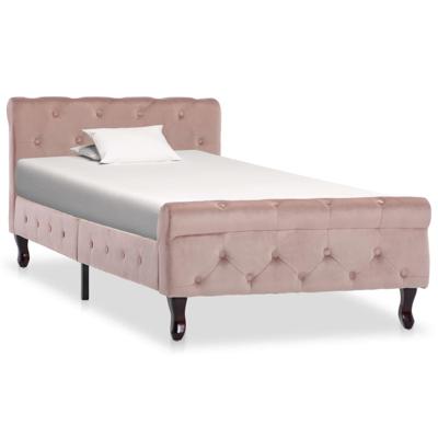 Bedframe fluweel roze 90x200 cm Bedframe fluweel roze 90x200 cm