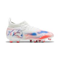 PUMA Future 8 Match Gras / Kunstgras Voetbalschoenen (MG) Kids Wit Felrood Blauw - thumbnail