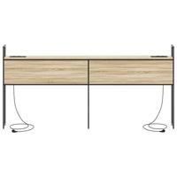 Opberghoofdbord met hoofdeinde met opslag Sonoma eiken 180 cm Bewerkt hout - thumbnail