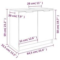 Badkamerkast 64,5x33,5x59 cm bewerkt hout betongrijs - thumbnail