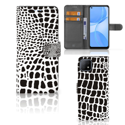 OPPO A73 5G | Telefoonhoesje | Met pasjeshouder | Slangenprint