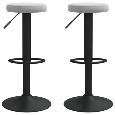VidaXL Barkrukken 2 st fluweel lichtgrijs