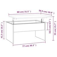 Salontafel 80x50,5x52,5 cm bewerkt hout gerookt eikenkleurig - thumbnail