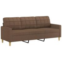 2-delige Loungeset met kussens stof bruin - thumbnail