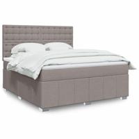 Boxspring met matras stof taupe 180x200 cm - thumbnail
