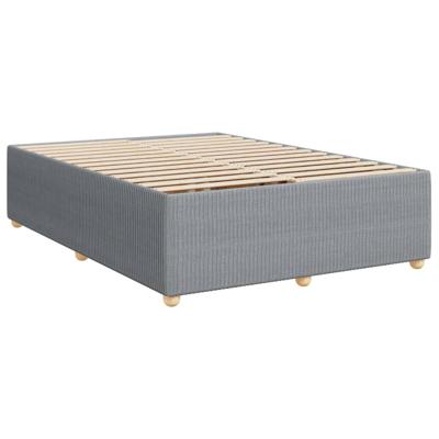 Boxspring met matras stof lichtgrijs 140x190 cm