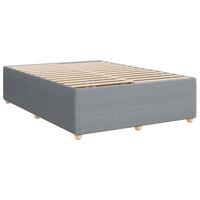 Boxspring met matras stof lichtgrijs 140x190 cm - thumbnail