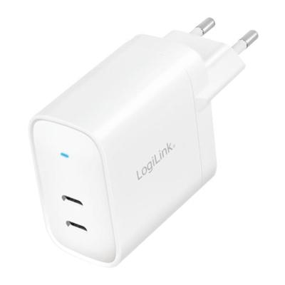 LogiLink PA0282 USB-oplader 20 W 2x USB-C USB PD Wit Binnen USB Power Delivery (USB-PD)