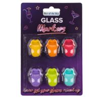 Glas markers siliconen 6 stuks op kaart - thumbnail