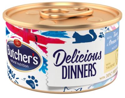 BUTCHER'S CLASSIC DELICIOUS DINNERS Nat kattenvoer Mousse Tonijn en zeevis 85 g