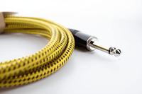 Cordial 14764 Jackplug Instrumenten Aansluitkabel [1x Jackplug male 6,3 mm (mono) - 1x Jackplug male 6,3 mm (mono)] 3 m Zwart, Geel Textielmantel - thumbnail