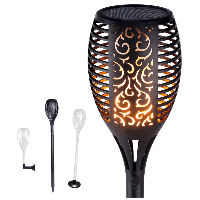 Solarlamp fakkel zwart met schemersensor - thumbnail