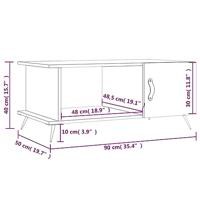 Salontafel 90x50x40 cm bewerkt hout wit - thumbnail