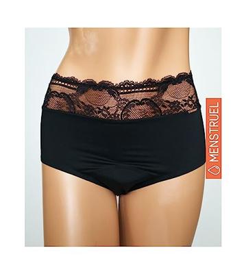 - Menstruatie / incontinentie slip - Period proof slip - Kanten taille menstruatie slip - 38 - Zwart | Dames slip - Onderbroek - Ondergoed