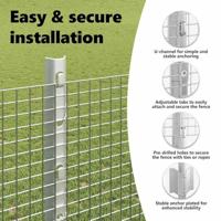 VidaXL Hek met paal zilver 1,2 x 10 m staal - thumbnail