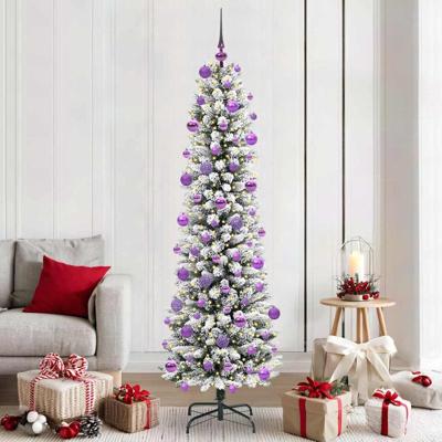 Kunstkerstboom met 300 LED Wit 210 cm PVC en Metaal en Plastic