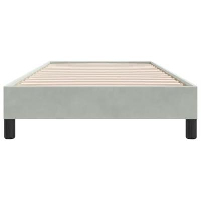 Boxspring zonder matras fluweel lichtgrijs 90x210 cm