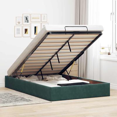 Bedframe zonder matras 120x190 cm fluweel donkergroen