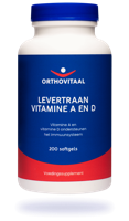 OrthoVitaal Levertraan Vitamine A en D 200 Softgels - thumbnail